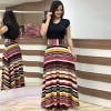 Plus Size Women Dresses Autumn Printed Flowers Party Long Dresses Casual O-neck Dress