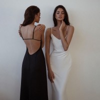 Women Tank Strap White Sling Casual Sexy Backless Bodycon Maxi Dress