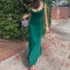 Summer White Sexy Backless Chain Strap Slip Maxi Dress for Women