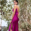 Summer Tank V-Neck Black Sling Casual Sexy Split Backless Bodycon Maxi Dress