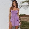 Women's Sexy Slit Casual Short Dress Bodycon Mini Dress