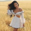 Women's Dresses Retro Polka Dots Backless Casual Sexy Long Sleeves Mini Dress