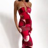Colour Block Stitching Stitching Cami Cut-out Backless Sexy Dress