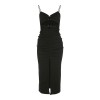 Women's Clothes Cutout Casual Sexy Prom Black Split Corset Bodycon Maxi Dress