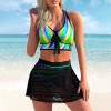 Women Two Pieces Swimsuit With Skirt High Waist Swimwear Female Bathing Suit Beach Wear Swimming