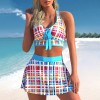 Women Two Pieces Swimsuit With Skirt High Waist Swimwear Female Bathing Suit Beach Wear Swimming