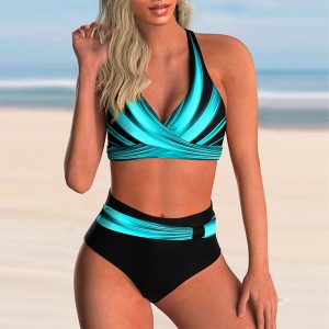 2022 Push Up Bikini Set Halter Swimsuit Women Summer High Waist Swimwear Female Bathing Suit Bathers Beachwear