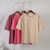 Women Summer Cotton Soft T Shirt New Oversized Casual Solid Tee Female Loose Short Sleeve Simple Tops