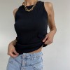 Women Summer Knit Ribbed Solid Vest Solid Skinny Sleeveless Tank Female Casual Cottons Sportwear Vest