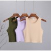 Women Summer Knit Ribbed Solid Vest Solid Skinny Sleeveless Tank Female Casual Cottons Sportwear Vest