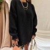 Women Oversized Knitted Green O Neck Long Sleeve Sweater Pullover Tops Casual Female Loose Party Sexy Club Sweaters Dresses