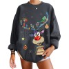 Christmas Sweater Women Autumn Winter O-neck Pullover Loose Long Sleeve Print Jumpers Warm Knit Sweatshirt Tops