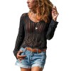 Fashion Women Hollow out Lace Sweater Elegant Long Sleeve Knit Pullover Top Ladies Boho Beach Knitwear