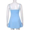 Women Sexy Cutout Colorful Mini Dress Spaghetti Strap Bodycon Sundress Vintage Summer Party A-line Dress