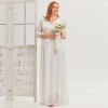 Women Spring Backless Sleeve Light Wedding Plus Size Dress Long Evening Dress Pure White Wedding Gown