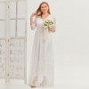 Women Spring Backless Sleeve Light Wedding Plus Size Dress Long Evening Dress Pure White Wedding Gown