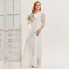 Women Spring Backless Sleeve Light Wedding Plus Size Dress Long Evening Dress Pure White Wedding Gown