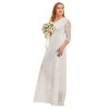 Women Spring Backless Sleeve Light Wedding Plus Size Dress Long Evening Dress Pure White Wedding Gown