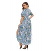 V-Neck Short-Sleeve Print Floral Dress Plus Size Dresses For Women 2022 Summer Slit Bohemian Bandage Maxi Dress