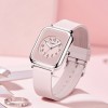 Women Rubber Watch band Wrist Square Watches 2022 Pink For Ladies Wrist Watches Quartz Square