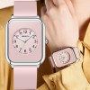 Women Rubber Watch band Wrist Square Watches 2022 Pink For Ladies Wrist Watches Quartz Square