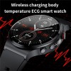 Men E88 Health Smart Watch ECG+PPG Body Temperature Blood Pressure Heart Rate IP68 Waterproof Wireless Charger Smartwatch