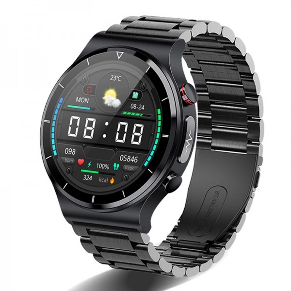 Men E88 Health Smart Watch ECG+PPG Body Temperature Blood Pressure Heart Rate IP68 Waterproof Wireless Charger Smartwatch