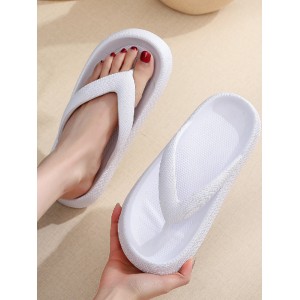 2022 New Flip Flops Fashionable Woven Pattern Slides One-Piece Eva Slippers Non-Slip Beach Holiday Shoes Home Indoor Slippers