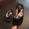 Floral Beach Sandals Wedge Platform Thongs Slippers Flip Flops suummer shose for women girls