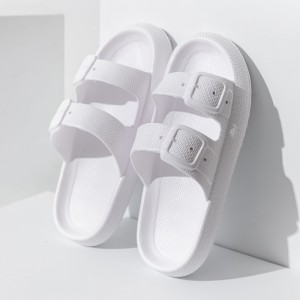 Buckle Bathroom Slippers Summer Indoor Home Sandals Slippers Men Women Non-Slip Household Family Bath Shoes