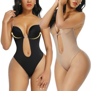 Women Shapewear Deep V Sexy Convertible Bra Thong Shape Wear Backless Invisible Push Up Bra Underwear Slimming Corset