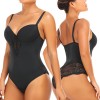 Women Underwear Body Shapers Sexy Shapewear BodysuitLace Open Crotch Lingerie V-collar with Bras