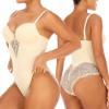 Women Underwear Body Shapers Sexy Shapewear BodysuitLace Open Crotch Lingerie V-collar with Bras