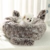 Super Soft Pet Bed Kennel Dog Round Cat Winter Warm Sleeping Sofa Long Plush Cute Shape Large Puppy Cushion Mat