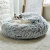 Winter Long Plush Pet Cat Bed Round Home Cushion Warm Luxury Cat Basket Sleep Bag Nest Kennel For Small Dog Cat's House