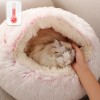 Winter New Style Soft Pet Bed Round Donut Plush Warm House Soft Long Plush Bed for Cat Nest Bag