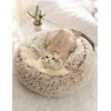 Winter New Style Soft Pet Bed Round Donut Plush Warm House Soft Long Plush Bed for Cat Nest Bag