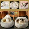 Winter New Style Soft Pet Bed Round Donut Plush Warm House Soft Long Plush Bed for Cat Nest Bag