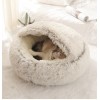 Winter New Style Soft Pet Bed Round Donut Plush Warm House Soft Long Plush Bed for Cat Nest Bag