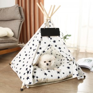 Pet Tent House Cat Bed With Thick Cushion For Dog Puppy Excursion Outdoor Indoor Winter Warm Nest