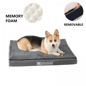 Large Shredded Plush Memory Foam Dog Bed with Removable Washable Cover Orthopedic Pet Cat Mat Cushion