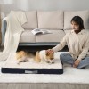 Large Shredded Plush Memory Foam Dog Bed with Removable Washable Cover Orthopedic Pet Cat Mat Cushion