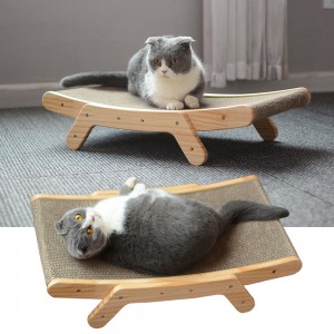 Wooden Cat Scratcher Scraper Detachable Lounge Bed Scratching Post For Cats Training Grinding Claw Toys Cat Scratch Board