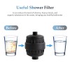 Black 20 Stages Shower Filter Remove Chlorine Heavy Metals Filtered Soften Hard Water Shower Head Filtration Purifier